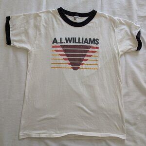 Vintage 1970s A.L. Williams Ringer Tee –Tagged XL (Fits Like Medium)